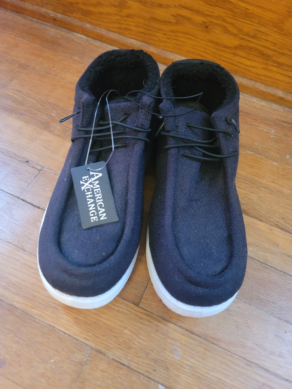 American Exchange Men’s Black Chukka Boots with White Sole